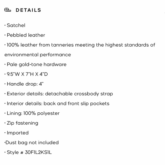 NWOT. Michael Kors Small Kris pebbled crossbody satchel. - Picture 10 of 10